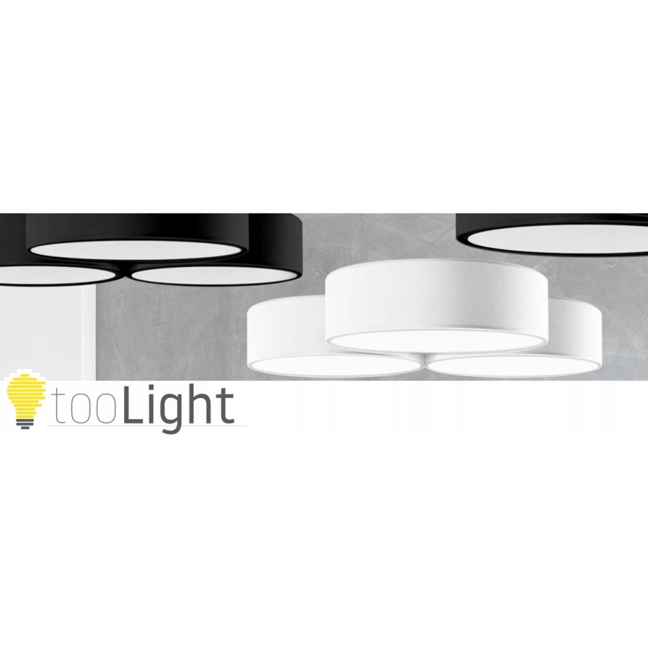 Lampa Sufitowa Plafon Potrójny Żyrandol Czarny E27