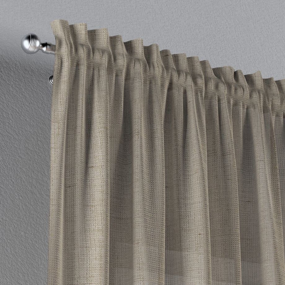 Zasłona na kanale z grzywką 1 szt. 130x245 ciemny beż