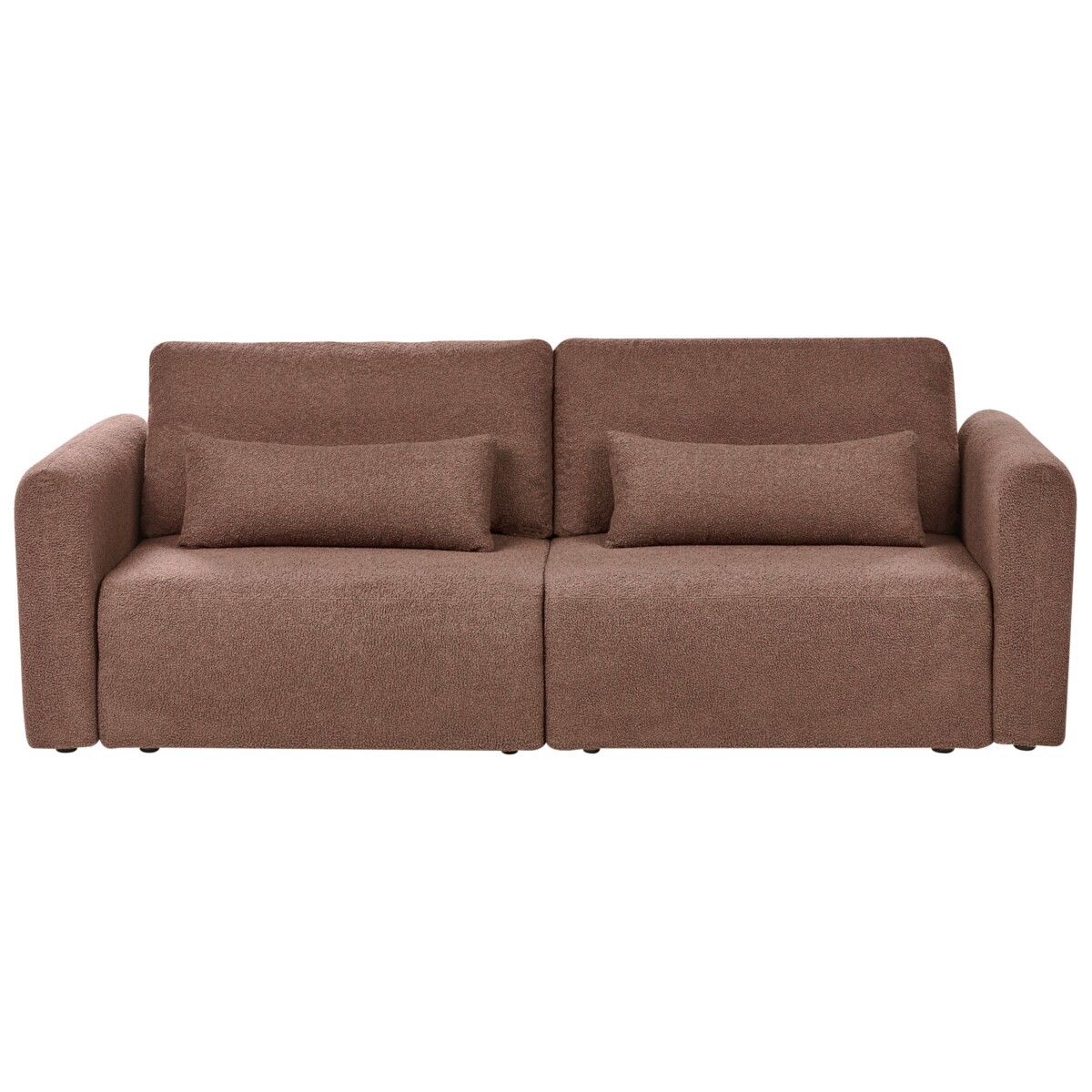 Sofa rozkładana dla 3 osób VAXHOLM Boucle Brązowy ze schowkiem