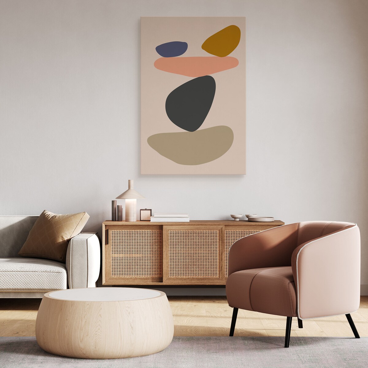 Obraz Abstrakcyjna Pastelowa Rzeźba Skalna 80x120cm