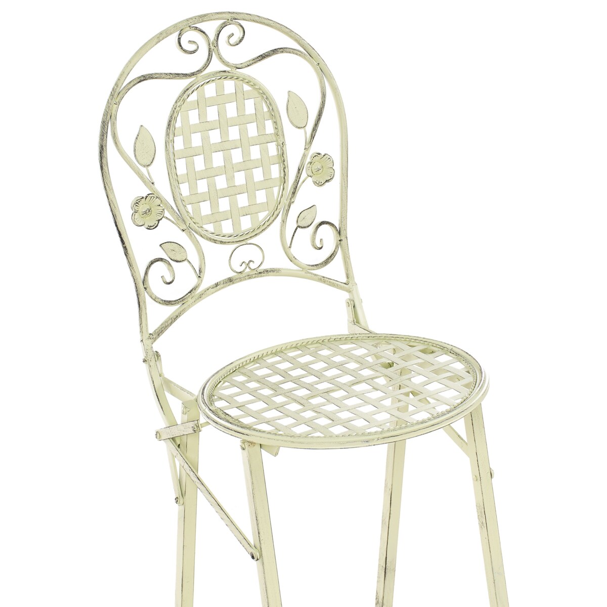 Zestaw 2 krzeseł barowych ogrodowych BIVIO Składane Metal Jasnozielony