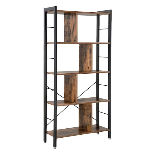 Regał Półka Na Książki 74X30X154,5 Cm Rustykalny Brąz, Czarny