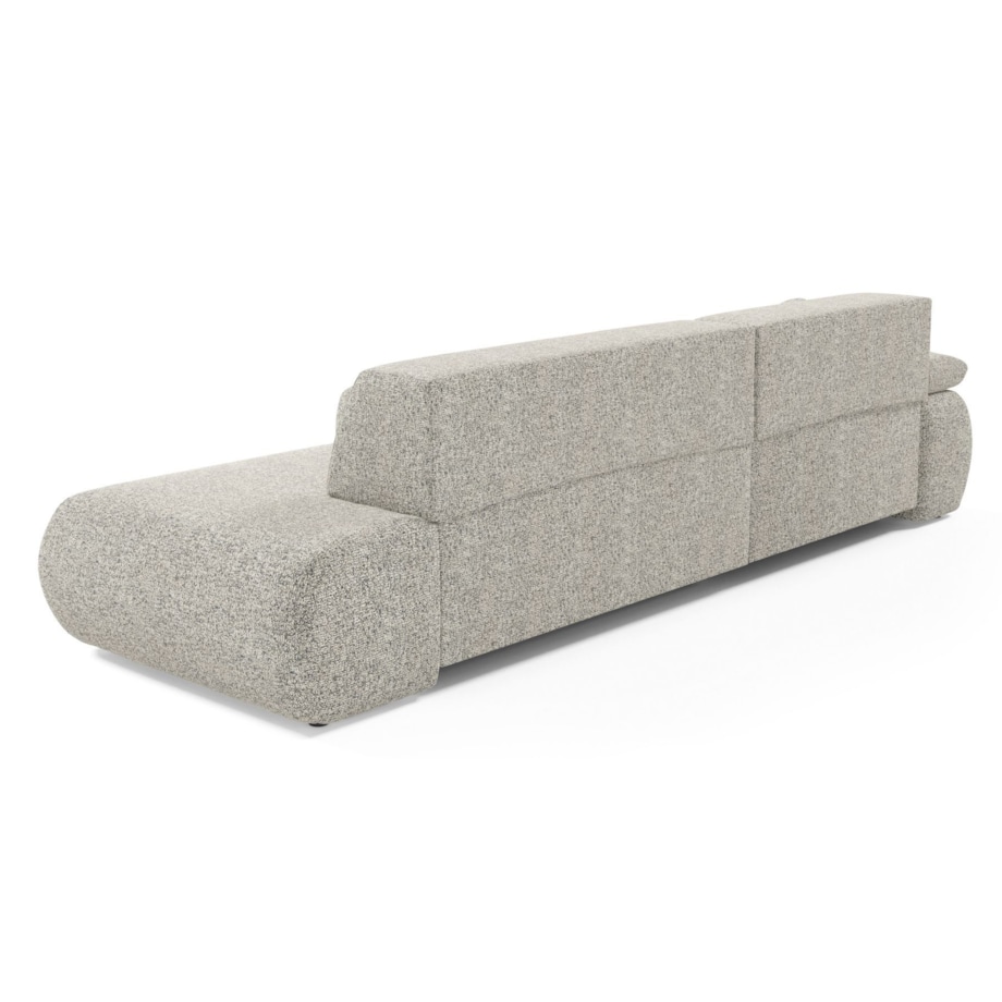 Narożnik rozkładany PENTI z pojemnikiem na pościel, lewy, szaro-beżowy