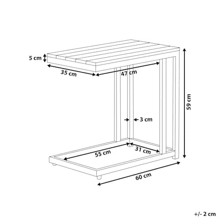Stolik ogrodowy MESSINA 60 cm 35 cm Biały