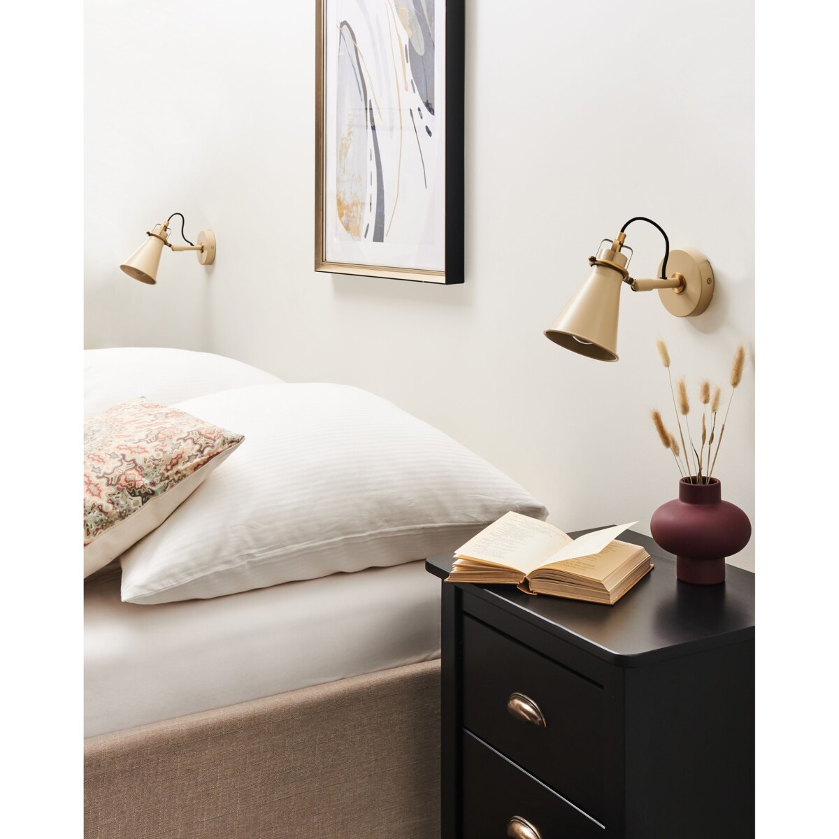 Zestaw 2 lamp ściennych metalowych beżowy MOYOLA