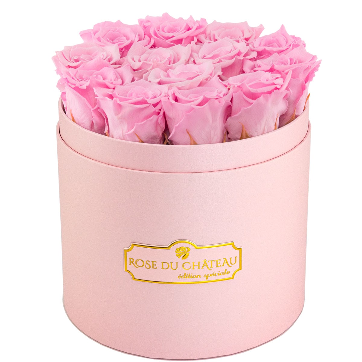 Bladoróżowe Wieczne Róże w Różowym Boxie