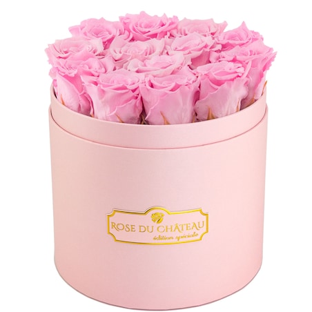 Bladoróżowe Wieczne Róże w Różowym Boxie