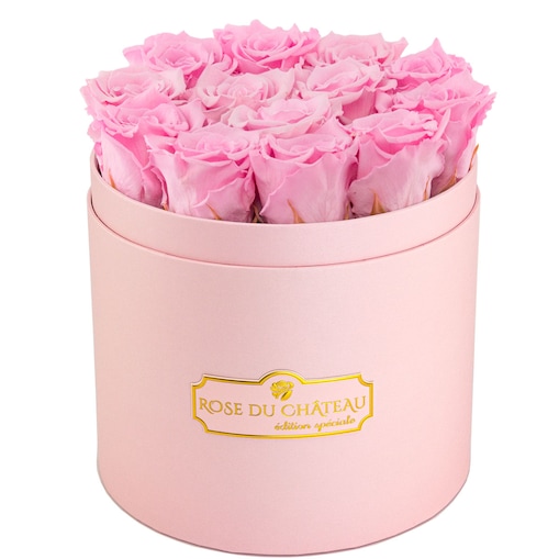 Bladoróżowe Wieczne Róże w Różowym Boxie
