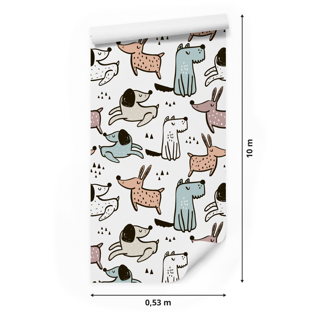 Tapeta Dziecięca KOLOROWE Pieski Zwierzątka