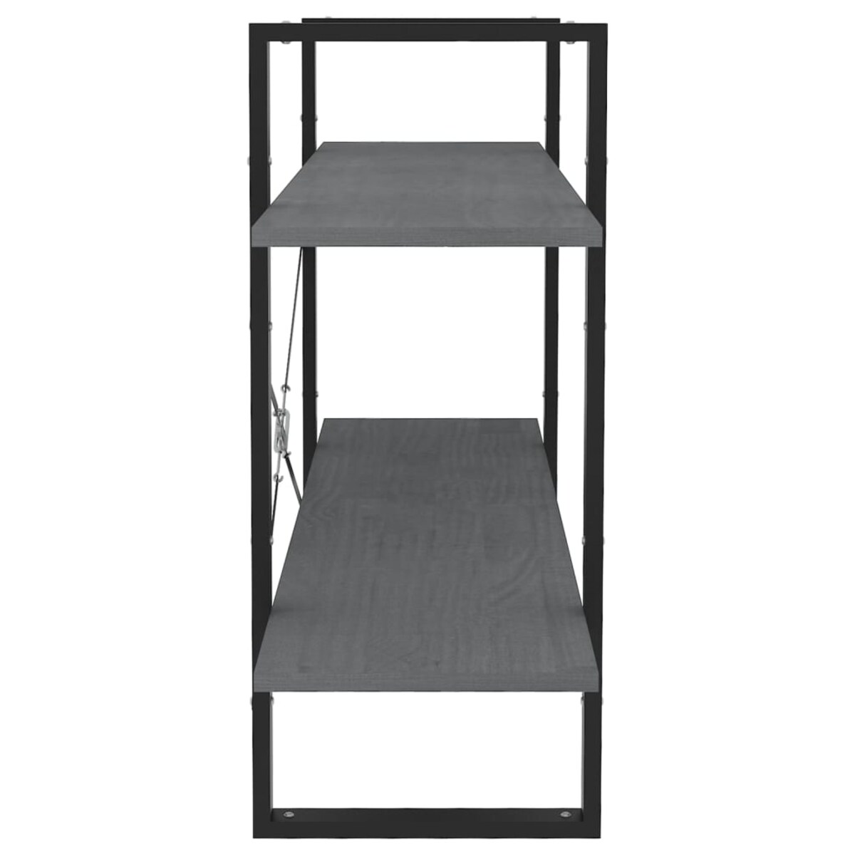 vidaXL Regał na książki, 2 półki, szary, 100x30x70 cm, drewno sosnowe