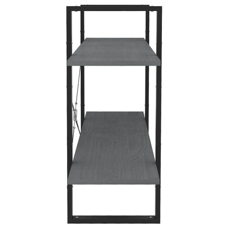 vidaXL Regał na książki, 2 półki, szary, 100x30x70 cm, drewno sosnowe