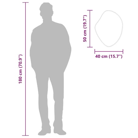 vidaXL Lustro ścienne, srebrne, 50x40 cm