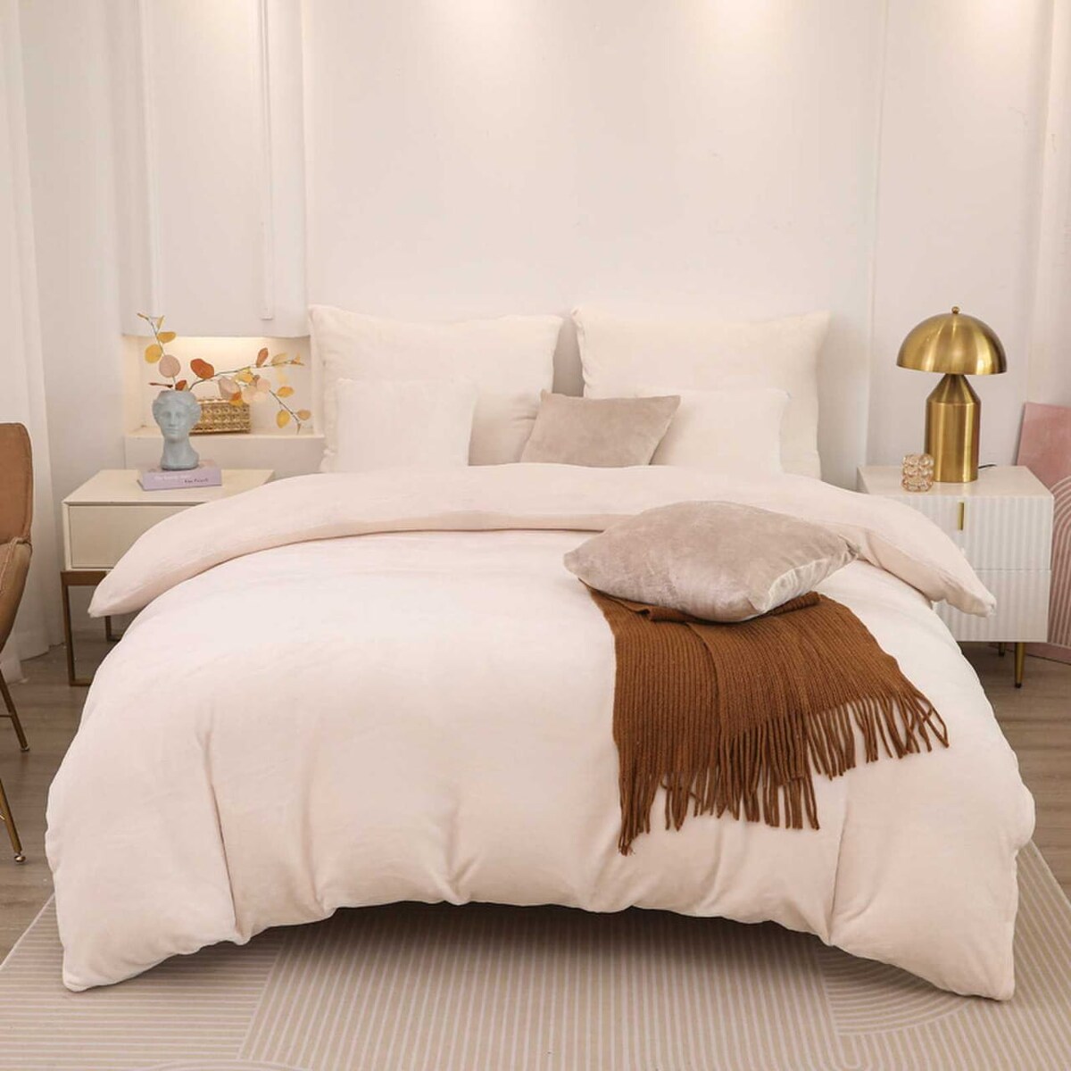 Kremowa Pościel MIŚ Z Mikrofibry 140x200 Cozy