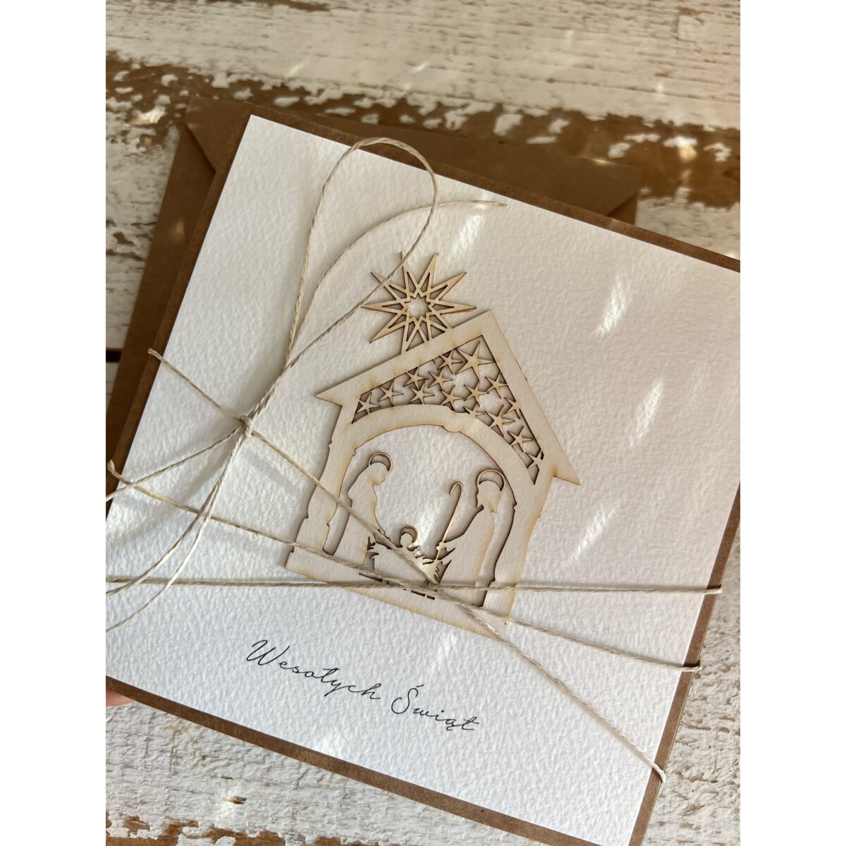 Kartka świąteczna ręcznie robiona na Boże Narodzenie