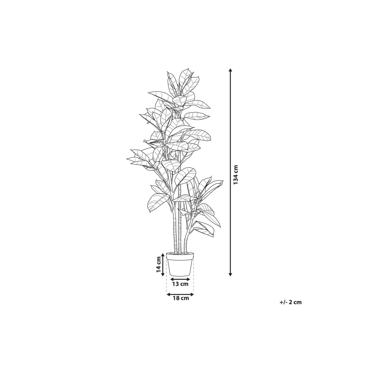 Sztuczna roślina doniczkowa 134 cm FICUS ELASTICA