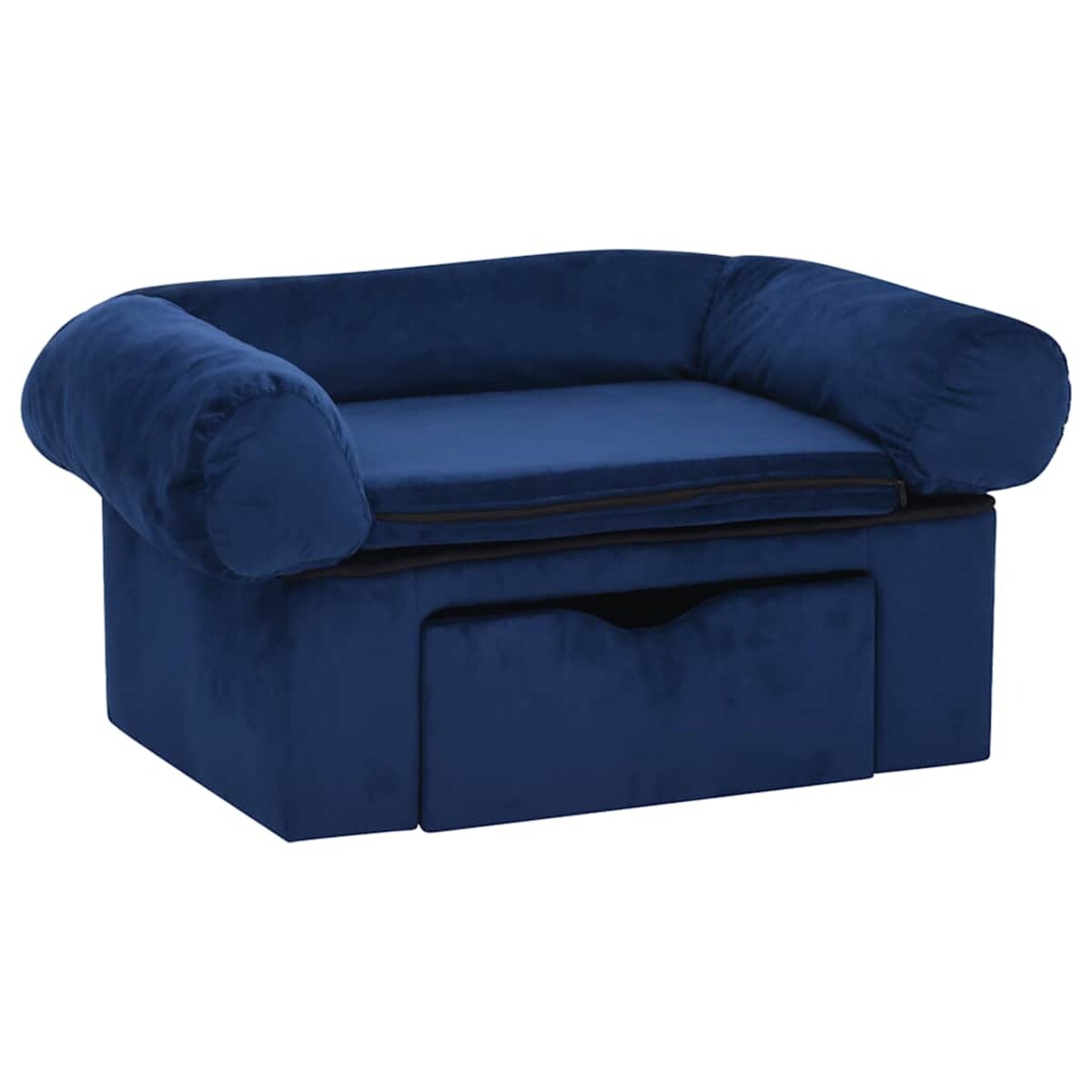 vidaXL Sofa dla psa, z szufladą, niebieska, 75x50x38 cm, pluszowa