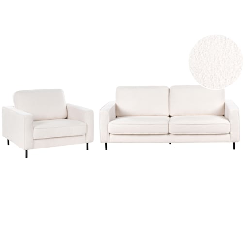 Komplet wypoczynkowy SAVALEN Boucle Biały dla 4 osób