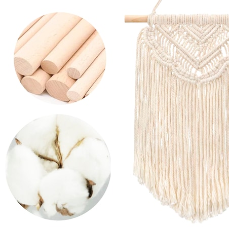 DEKORACJA ŚCIENNA BOHO MAKRAMA ECRU 322149