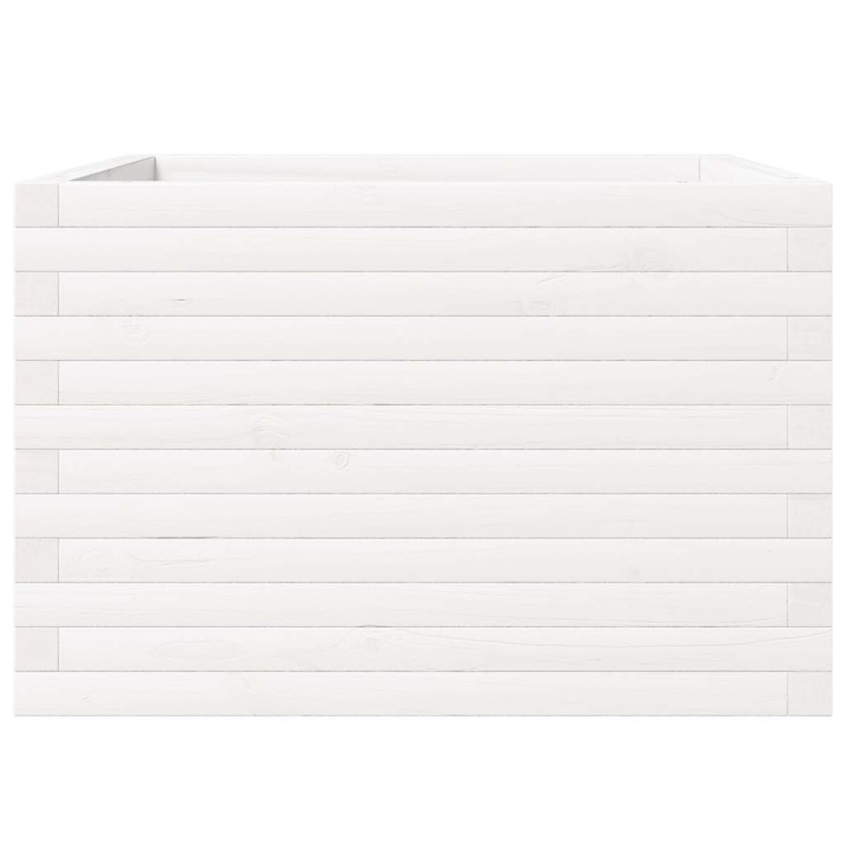 vidaXL Donica ogrodowa, biała, 70x70x46 cm, lite drewno sosnowe