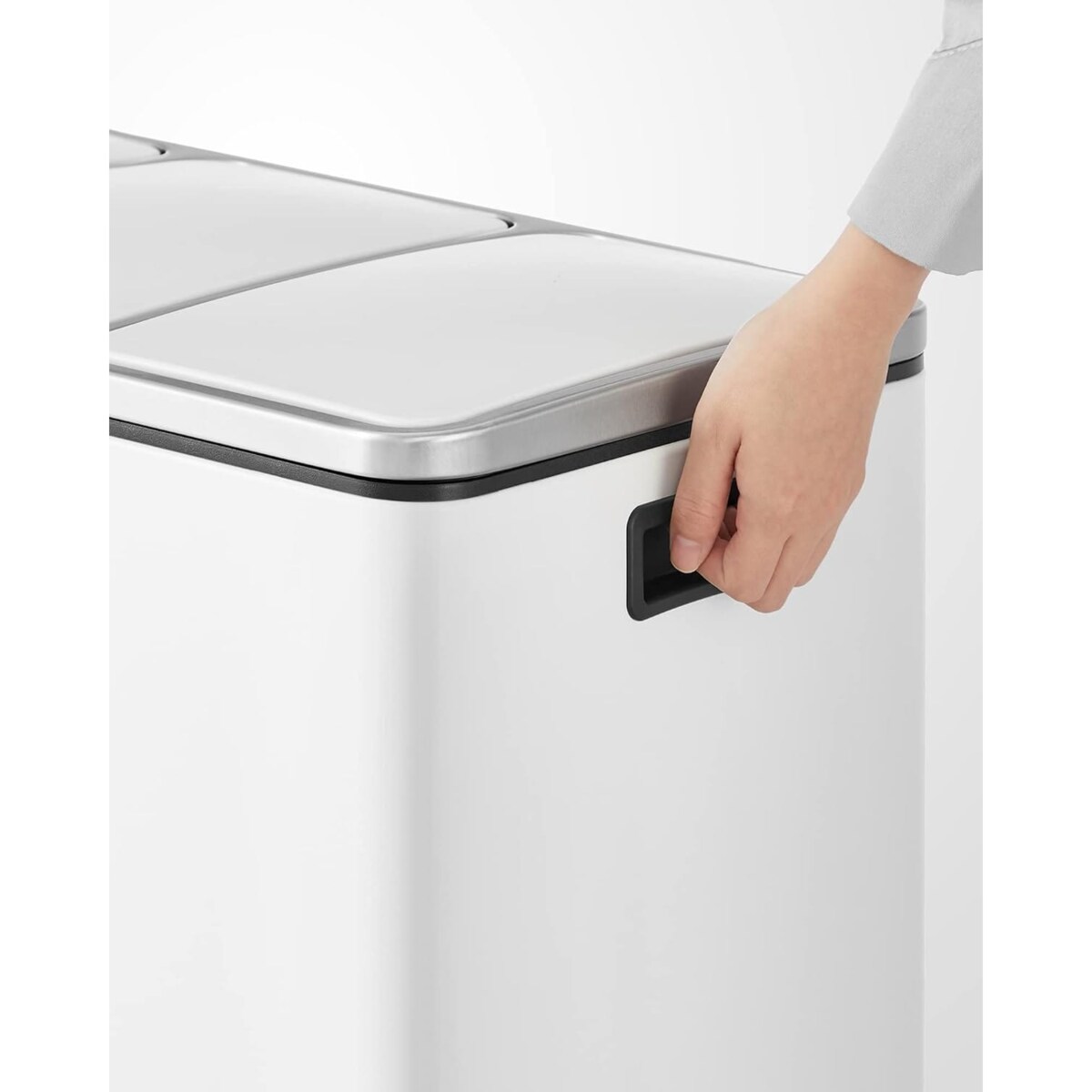 Kosz Na Śmieci Potrójny Segregacja Biały