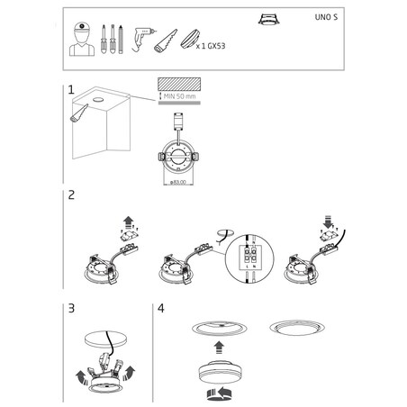 Sufitowa lampa punktowa Uno 10841 Nowodvorski z klipsem oczko czarna