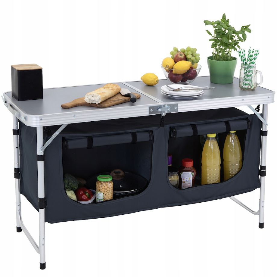 KUCHNIA TURYSTYCZNA SZAFKA stół składany ogrodowy walizka KEMPINGOWY stolik