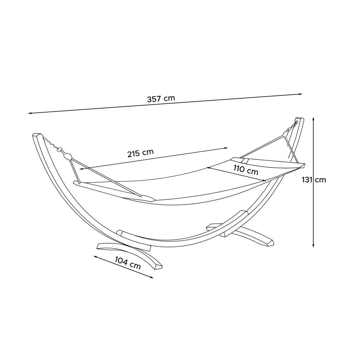 KONSIMO LENGER Drewniany hamak ogrodowy w ramie