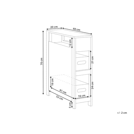 Szafka łazienkowa CACHI Drewno 20 cm 60 cm 70 cm Biały