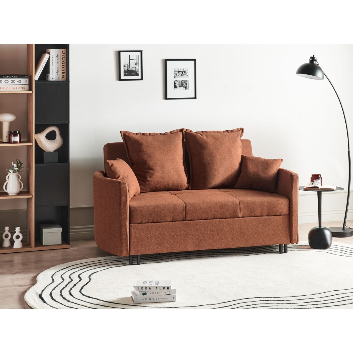 Sofa rozkładana HOVIN Złoty brąz