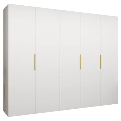 Szafa uchylna otwierana MARBELLA 1 250 wys. 202 cm Biały + u. Złoty