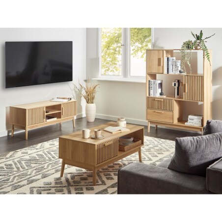 Szafka RTV Jasne drewno LYNWOOD
