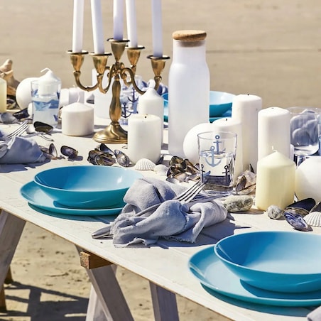 TALERZE DESEROWE 6szt x 19 cm NIEBIESKIE luminarc na ciasta desery jedzenie