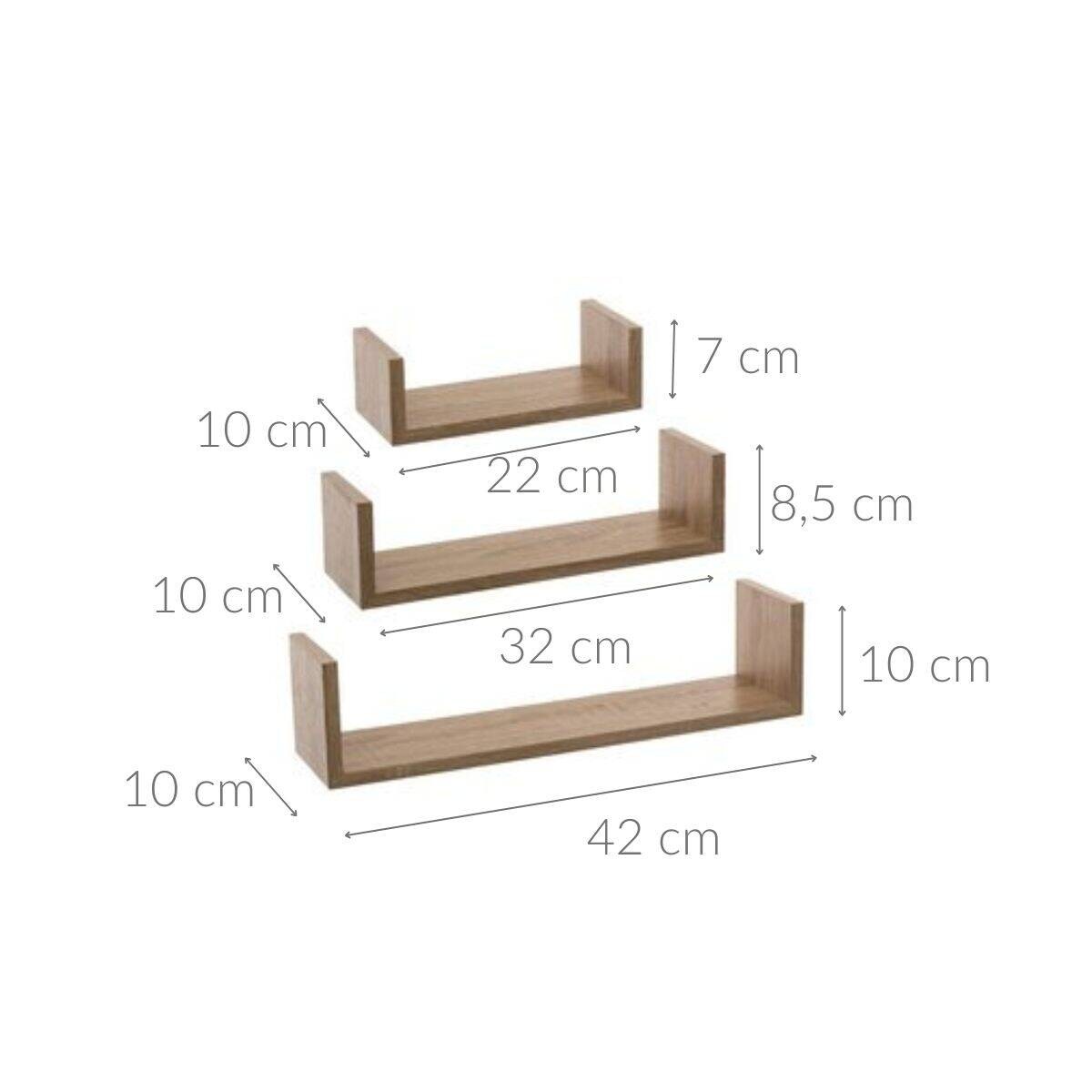 Zestaw półek dekoracyjnych, 3 sztuki