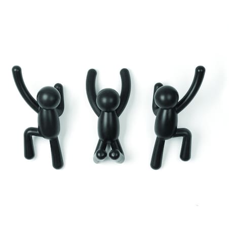 Wieszak ścienny czarny Buddy, 7.5 x 16.8 x 7.6 cm, Umbra