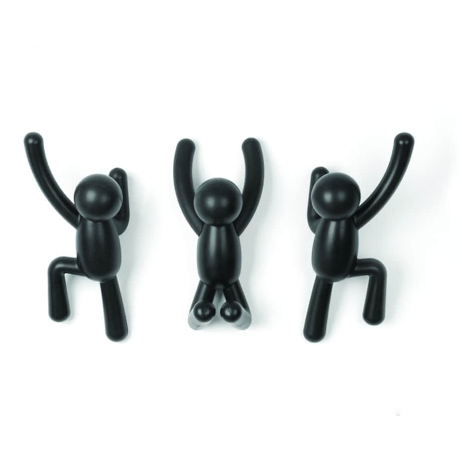Wieszak ścienny czarny Buddy, 7.5 x 16.8 x 7.6 cm, Umbra