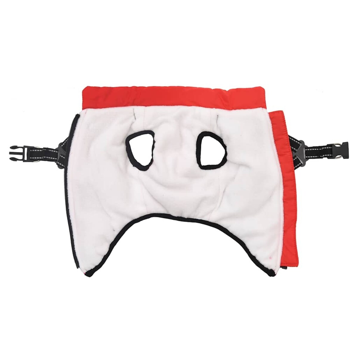 vidaXL Płaszcz dla psa z szelkami, wodoodporny, czerwony, L36