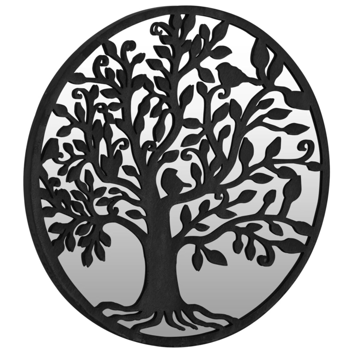 vidaXL Lustro ogrodowe, czarne, 40x2,5 cm, okrągła żelazna rama