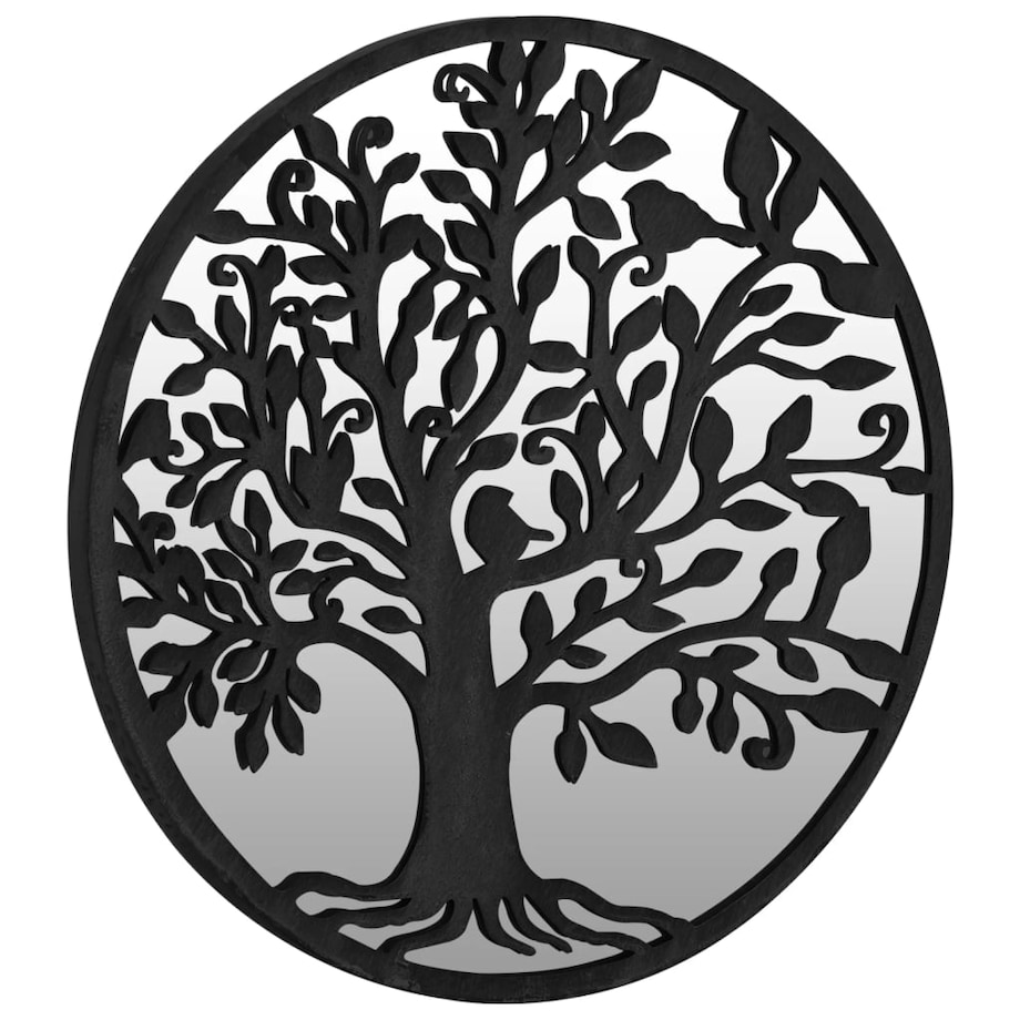 vidaXL Lustro ogrodowe, czarne, 40x2,5 cm, okrągła żelazna rama