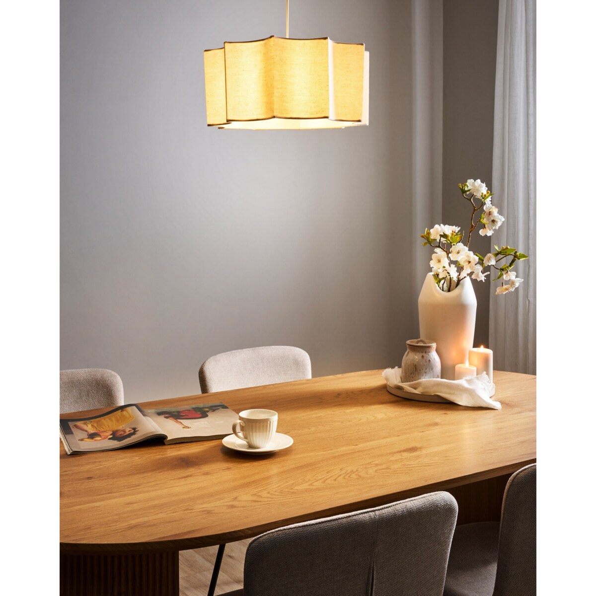 Lampa wisząca LUENHA Metal Beżowy