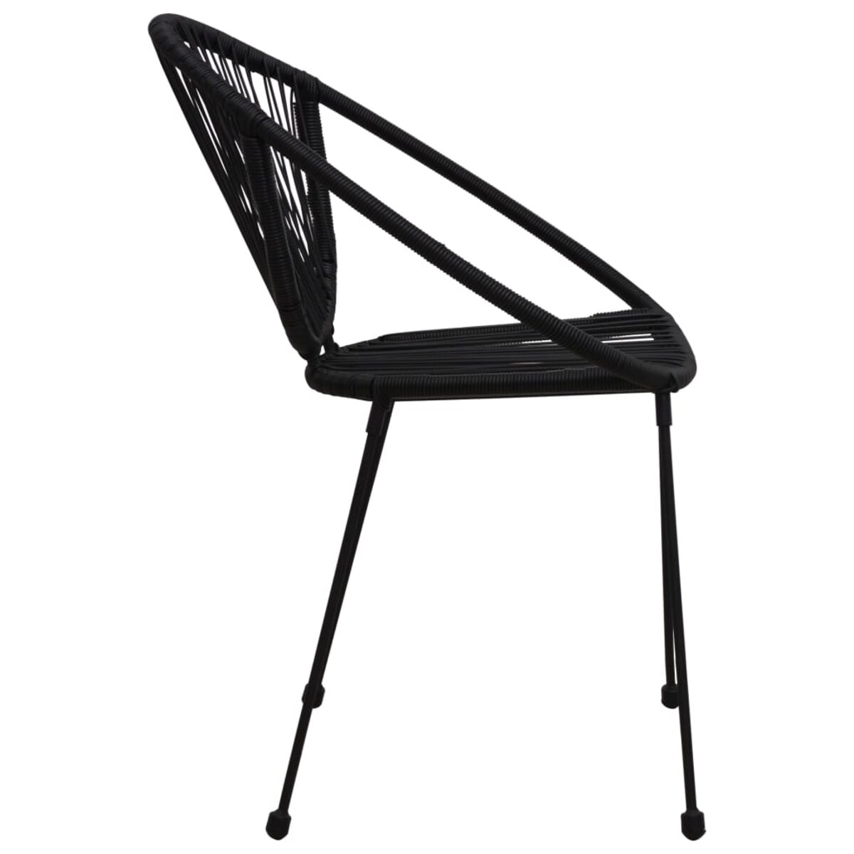 vidaXL Krzesła ogrodowe, 2 szt., rattan PVC, czarne