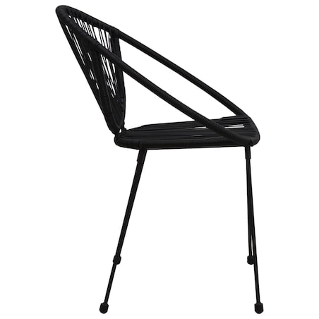 vidaXL Krzesła ogrodowe, 2 szt., rattan PVC, czarne