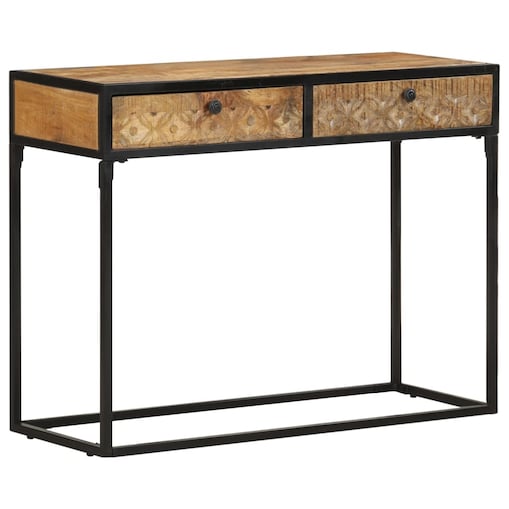 vidaXL Stolik typu konsola, 100 x 35 x 75 cm, lite drewno mango