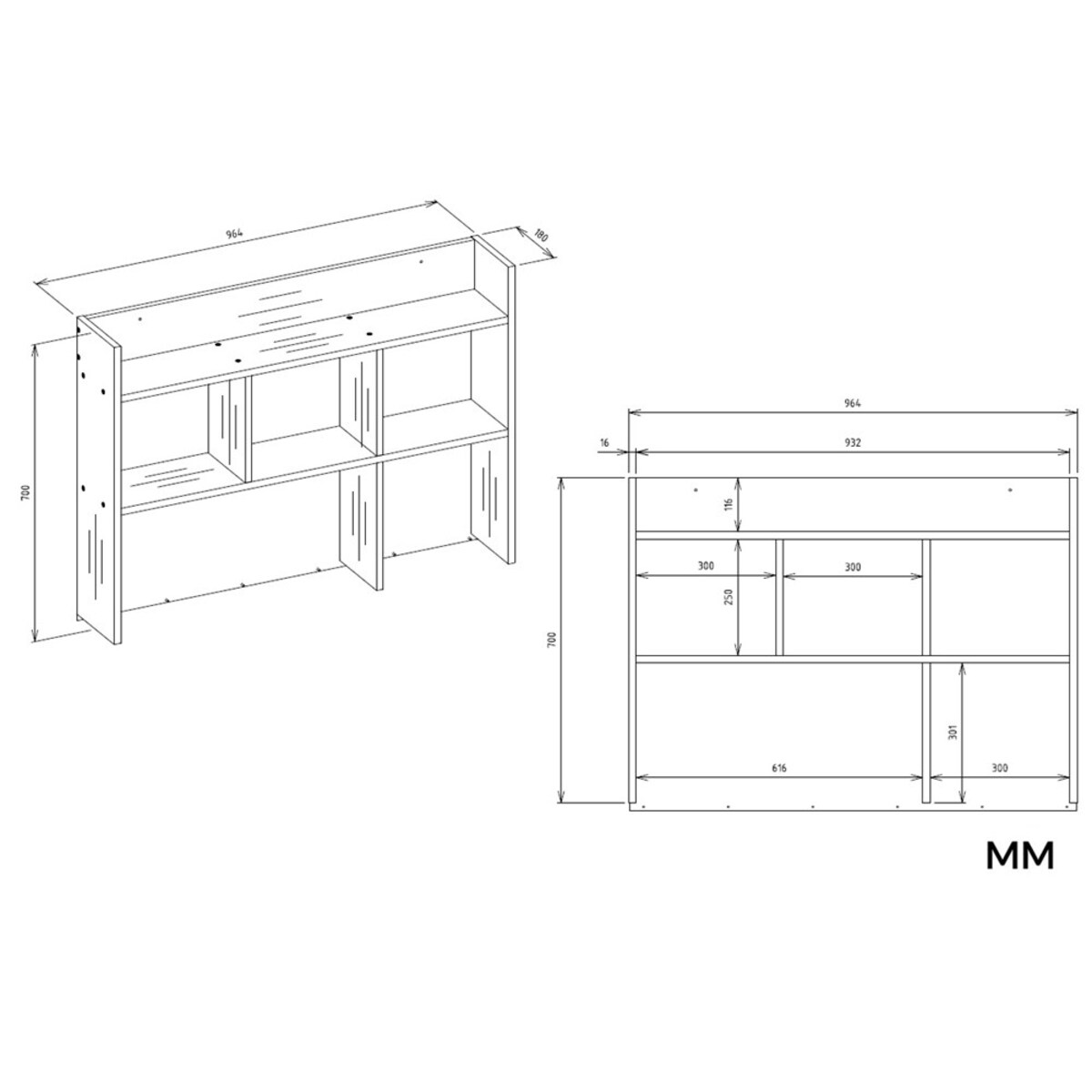 Biurko Topeshop Mijas Lewe Z Nadstawką Biel Mat 4 Szuflady 4 Półki