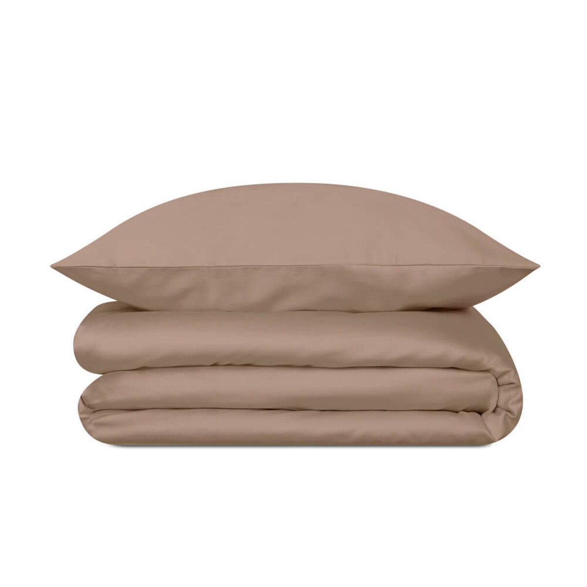 Pościel satynowa mocha 200 x 200 cm + 50 x 60 cm (2 szt)
