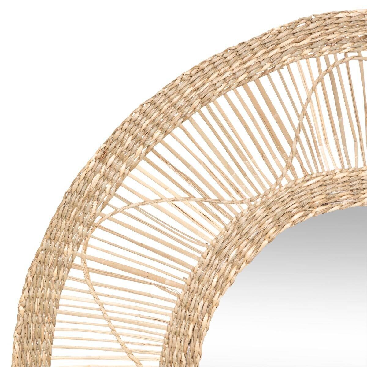 Lustro okrągłe ścienne FLOWER, trawa morska, Ø 58 cm