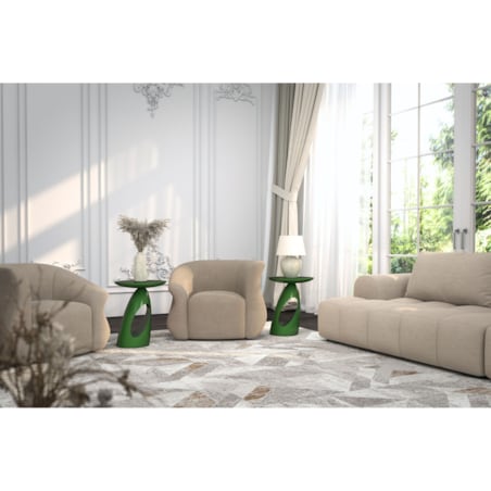 Stolik drewniany różne kolory Island, kolor groszkowa zieleń