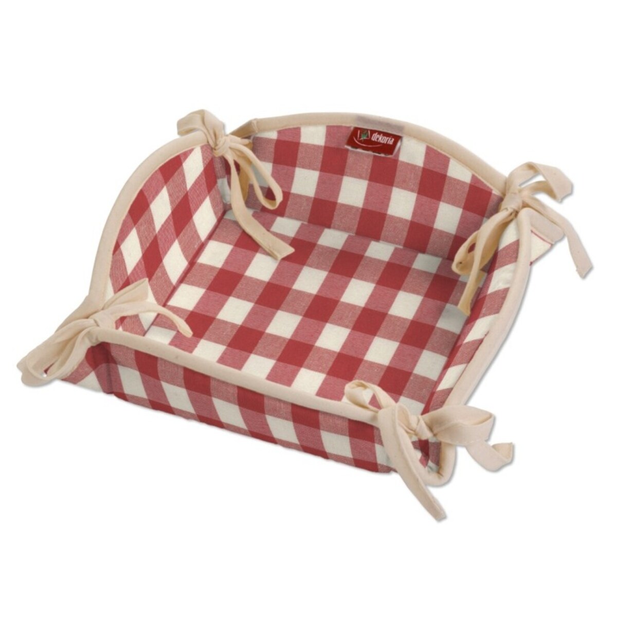 Koszyk, czerwono-biała kratka (1,5x1,5cm), 20 x 20 cm, Quadro