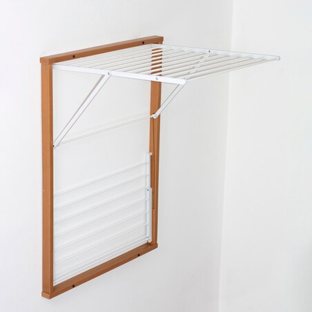 ARREDAMENTI KEVIN Naścienna suszarka na pranie - 64 x 67 cm, Brązowy