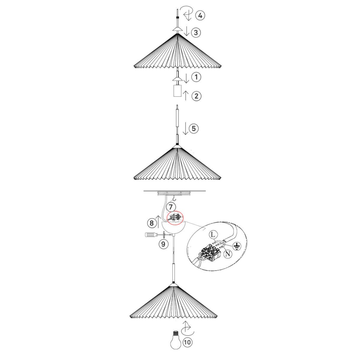 Wisząca lampa do sypialni Plisado 108709 Markslojd materiałowa beżowy