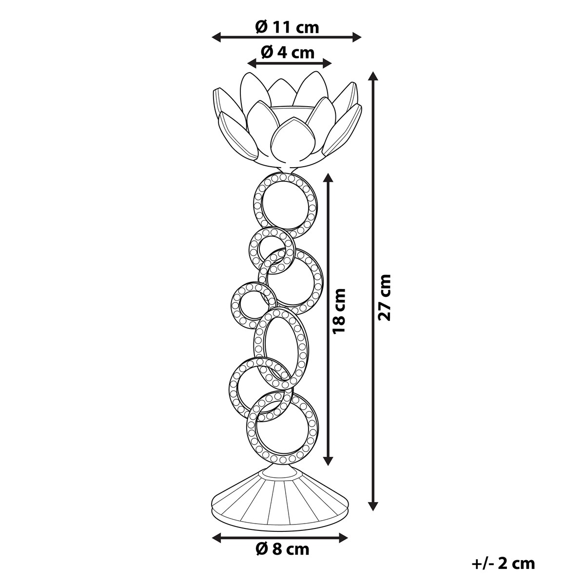 Świecznik OVIEDO Szkło 27 cm Srebrny